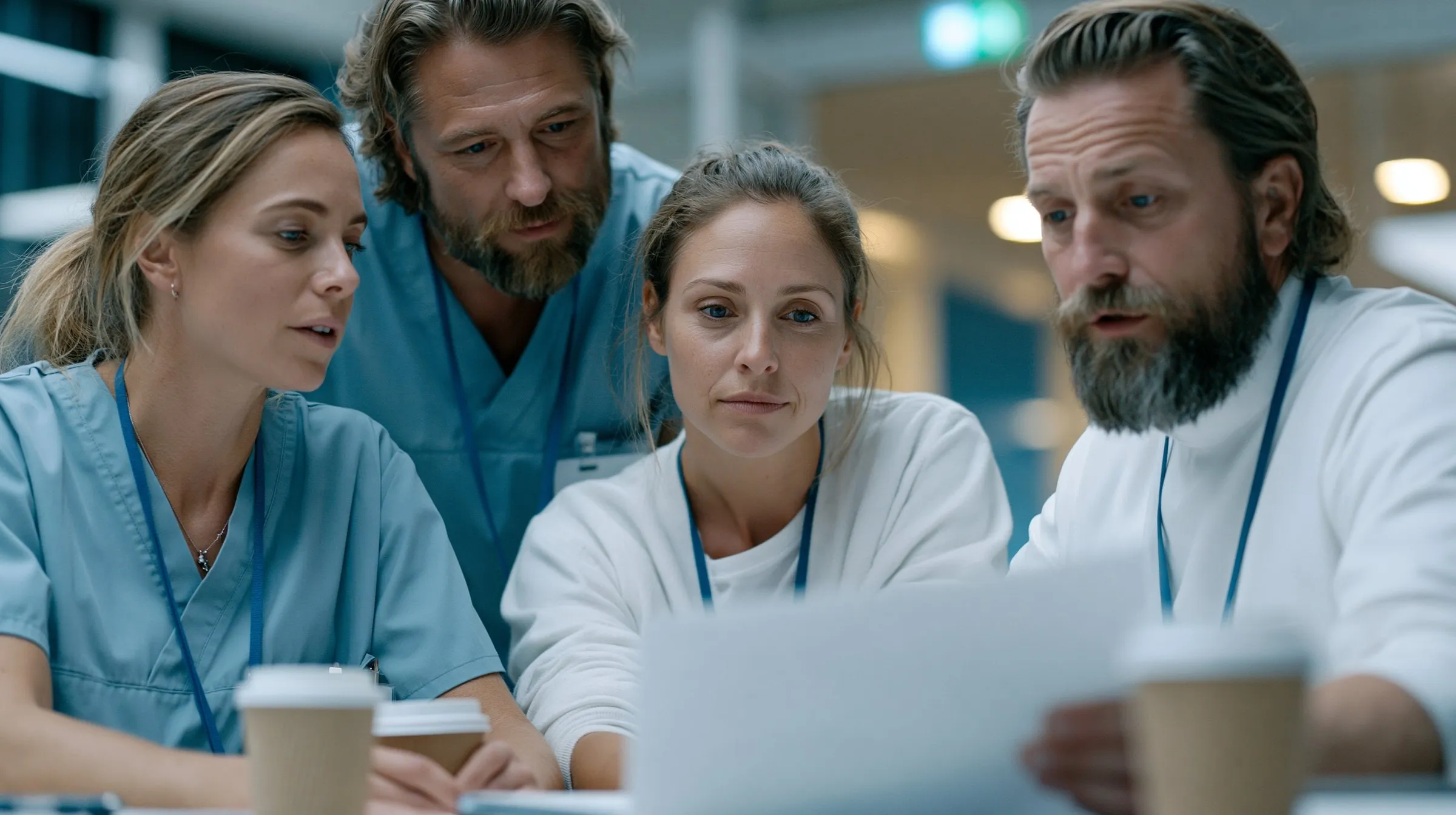A rehab team reviewing documentation together